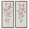 Stupell Industries Simple Pink Watercolor Flowers 2 pc Framed Floater Canvas Wall Art Set Design by Sally Swatland